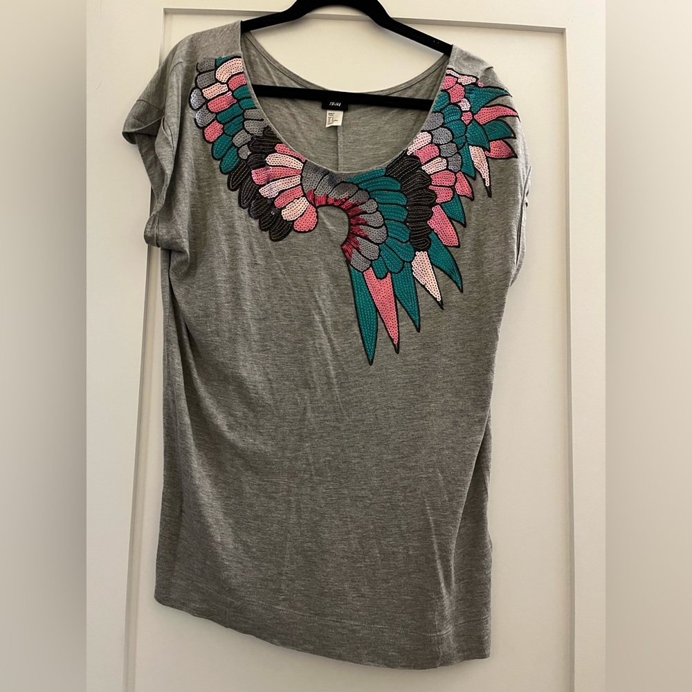 Off shoulder sequin shirt